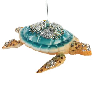 Стеклянная елочная игрушка Черепаха Изадора 13 см, подвеска Winter Deco фото 2