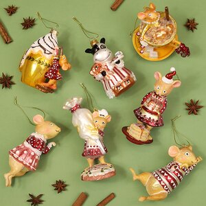 Елочные игрушки Сладкая жизнь мышек 11 см, 2 шт, стекло Winter Deco фото 2
