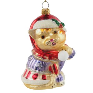 Стеклянная елочная игрушка Кот Шарль - В Канун Рождества 11 см, подвеска Winter Deco фото 1