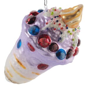 Стеклянная елочная игрушка Мороженое - Berry Sweetness 13 см, подвеска Winter Deco фото 1