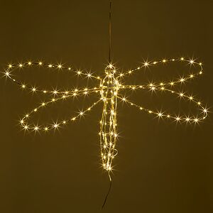 Плоское светодиодное украшение Стрекоза 80 см, 126 теплых белых LED ламп, IP44 Winter Deco фото 5