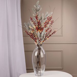 Набор светодиодных веточек Whitney с ягодками 100 см, 16 теплых белых LED ламп, IP44, 3 шт Winter Deco фото 4