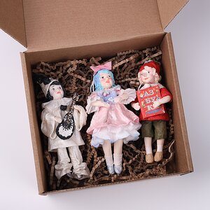 Набор ватных елочных игрушек Буратино - Куклы Карабаса 12-13 см, 3 шт, подвеска Winter Deco фото 3