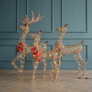 Светодиодная фигура Рождественские Олени 92-152 см, 3 шт, 230 теплых белых LED ламп, IP44 Winter Deco фото 8