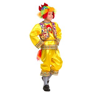 Карнавальный костюм Петушок Кукарека, рост 134 см Батик фото 1