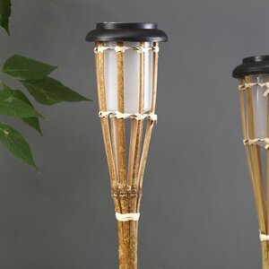 Садовый фонарь на солнечной батарее Solar Bamboo - Natural 65 см, с эффектом живого пламени, IP44 Koopman фото 3
