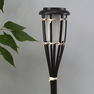 Садовый фонарь на солнечной батарее Solar Bamboo - Black 65 см, с эффектом живого пламени, IP44 Koopman фото 3