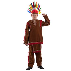Карнавальный костюм Индеец, рост 110 см Батик фото 1