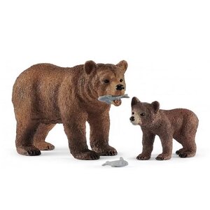 Набор фигурок Медведица Гризли с медвежонком 2 шт Schleich фото 1