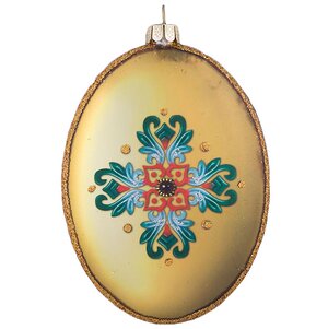 Елочное украшение Овальный Медальон Спаситель 11*9*3 см стекло, подвеска Holiday Classics фото 2