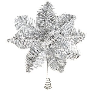 Верхушка Рождественский Цветок 24 см серебряная Kaemingk фото 1