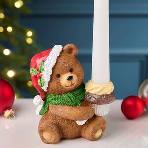 Новогодняя фигурка-подсвечник Медвежонок Пьер: Веселое Рождество 13 см EDG фото 2