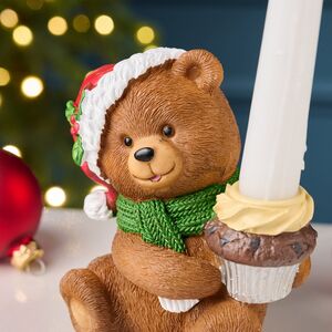 Новогодняя фигурка-подсвечник Медвежонок Пьер: Веселое Рождество 13 см EDG фото 3