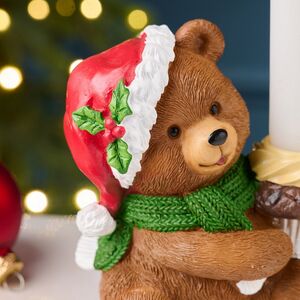 Новогодняя фигурка-подсвечник Медвежонок Пьер: Веселое Рождество 13 см EDG фото 5