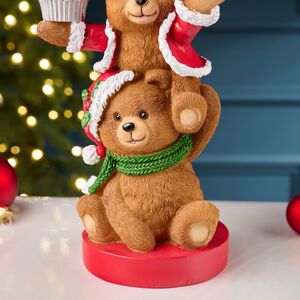 Новогодняя фигурка-подсвечник Медвежата: Веселое Рождество 25 см EDG фото 6