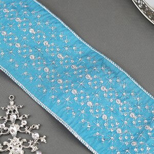 Декоративная лента Blue Blush: Сияющие звезды 500*10 см Kaemingk фото 2