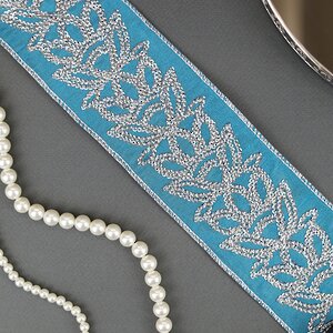 Декоративная лента Blue Blush: Цветок лотоса 1000*6 см Kaemingk фото 2