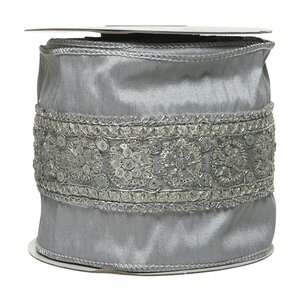 Декоративная лента Silver Windsor: Тонкое Кружево 500*10 см Kaemingk фото 3