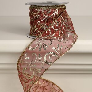 Декоративная лента Flavia Romeo: Цветочный узор 270*6 см, органза Kaemingk фото 1