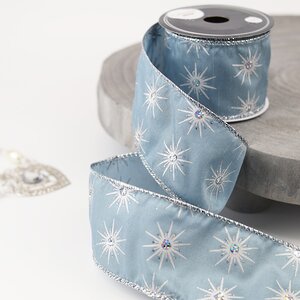 Декоративная лента Serata Azzurra: Морозные кристаллы 270*6 см Kaemingk фото 1