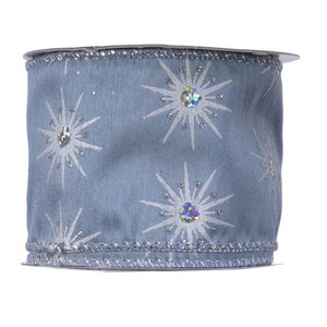 Декоративная лента Serata Azzurra: Морозные кристаллы 270*6 см Kaemingk фото 4