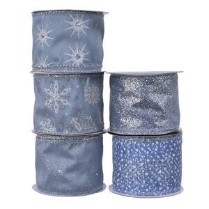 Декоративная лента Serata Azzurra: Снежный горошек 270*6 см Kaemingk фото 5
