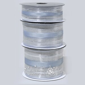 Лента серебряная, тканная, 5м*2,5см Kaemingk фото 1