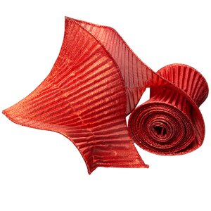 Декоративная лента Гофре красная 180*12.5 см Kaemingk фото 1