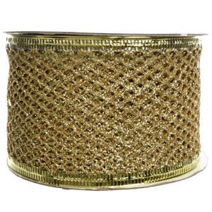 Декоративная лента Сеточка золотая 300*5 см Kaemingk фото 1