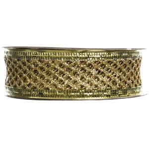 Декоративная лента Сеточка золотая 500*2.5 см Kaemingk фото 1