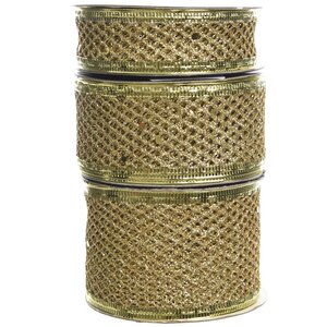 Декоративная лента Сеточка золотая 400*4 см Kaemingk фото 2