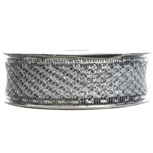 Декоративная лента Сеточка серебряная 500*2.5 см Kaemingk фото 1
