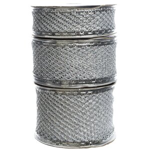 Декоративная лента Сеточка серебряная 400*4 см Kaemingk фото 2