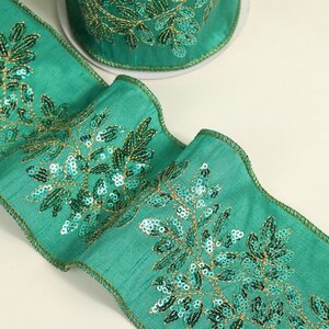 Декоративная лента Emerald Windsor: Искристая Ветвь 500*10 см Kaemingk фото 2