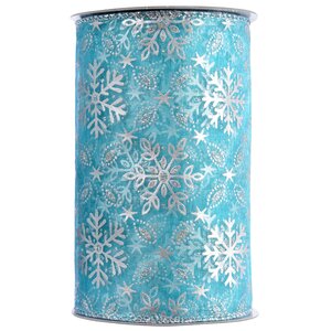 Декоративная лента Морозная живопись: Снежинки 270*13 см, органза Kaemingk фото 1