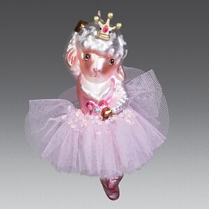 Овца "Балерина в розовой пачке" стеклянная, 10х4х14 см Holiday Classics фото 1