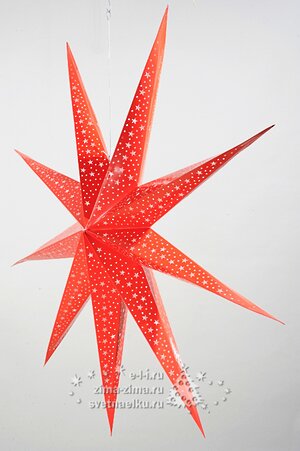 Объемная звезда из бумаги 120 см красная Kaemingk фото 1