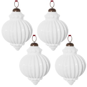 Набор винтажных луковок Зимняя Загадка 10 см, 4 шт, стекло ShiShi фото 1