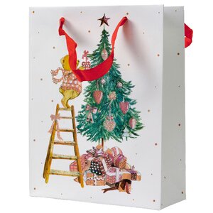 Подарочный пакет Christmas Bears: Teddy and Tree 24*18*8 см