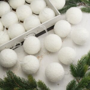 Набор елочных шаров Снежки Frosty 8 см, 12 шт Kaemingk фото 1