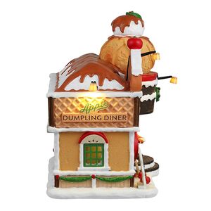 Светящаяся композиция Закусочная - Запеченное Яблочко 20*17 см, подсветка, на батарейках Lemax (Лемакс) фото 3