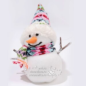 Елочная игрушка "Снеговик-модник", 15 см, подвеска Kaemingk фото 1