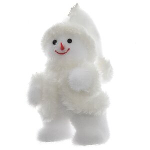 Фигура Снеговик Малыш в меховом жилете 17 см Kaemingk фото 1