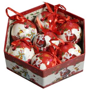 Набор шаров папье-маше Рождественские мотивы 7.5 см, 7 шт Kaemingk фото 2