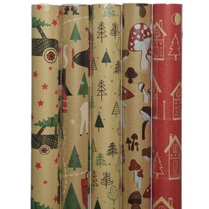 Крафт бумага для подарков Christmas Eve: Зелёный лес 200*70 см Kaemingk фото 2