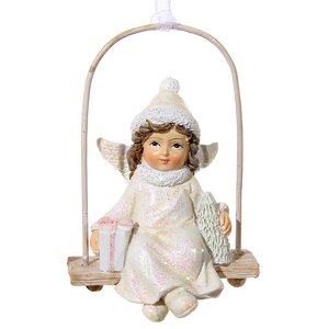 Елочная игрушка Ангел на Качелях - 2, 8 см, подвеска ShiShi фото 1