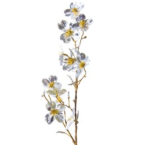Ветка Цветущий Кизил серебряная  65 см ShiShi фото 1
