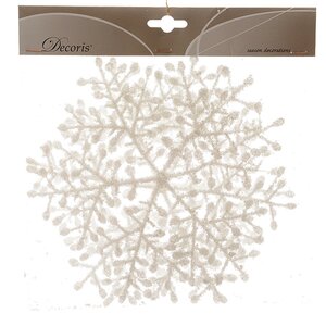 Елочная игрушка Снежинка Заснеженная 23 см, 3 шт, подвеска Kaemingk (Кейминг) фото 1