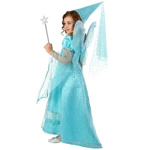 Карнавальный костюм Сказочная Фея, голубой, рост 146 см Батик фото 2