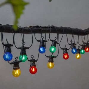 Гирлянда из лампочек Party Lights 20 ламп, разноцветные LED, 8.55 м, черный ПВХ, IP44